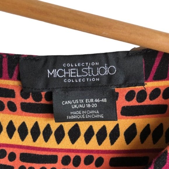 Michel Studio Midi Dress 1X Geometric Fall - Picture 6 of 9